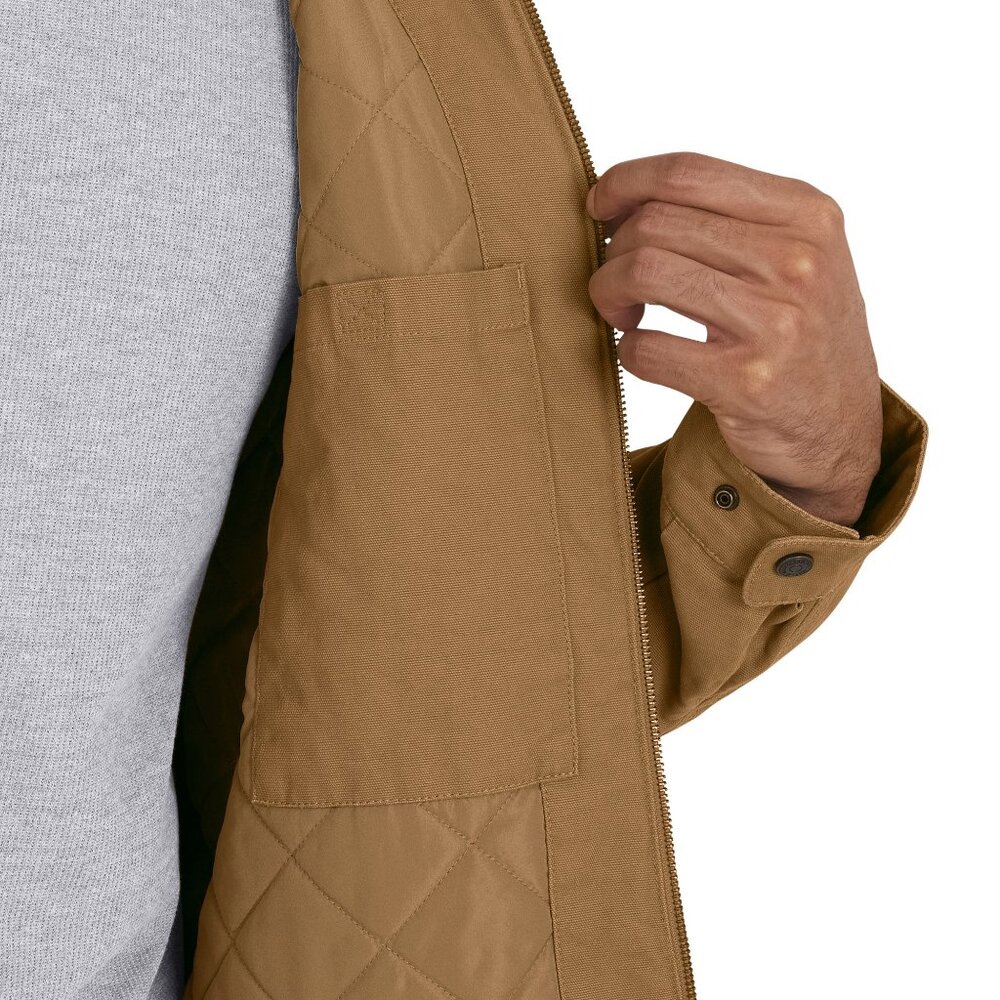 Wrangler Men's Canvas Workwear Jacket Size S Brown Quilted Lining For Warmth - Picture 9 of 15